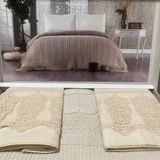Diamond Fiore Throw and Pillowcase Set diamond-fiore-bej photo