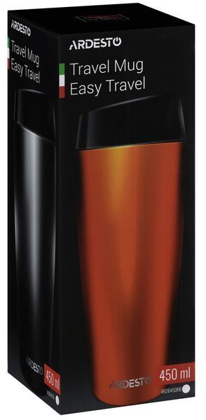 Ardesto Easy Travel 0.45L thermos cup, stainless steel, orange. ArdestoAR2645ORB photo