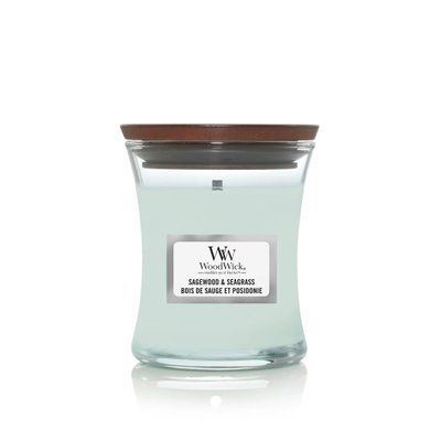 Ароматична свічка з нотами шавлії, океану та кедра Woodwick Ellipse Sagewood & Seagrass Woodwick_1728621E_85 фото