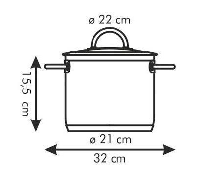 Каструля Tescoma Vision 22 см 5,5 л висока з кришкою Tescoma779022 фото