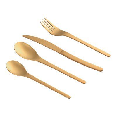 Набор (столовые приборы) PTMD RETRO CUTLERY Gold matt (24 шт) 676585-PT. PTMD Collection676585-PT фото