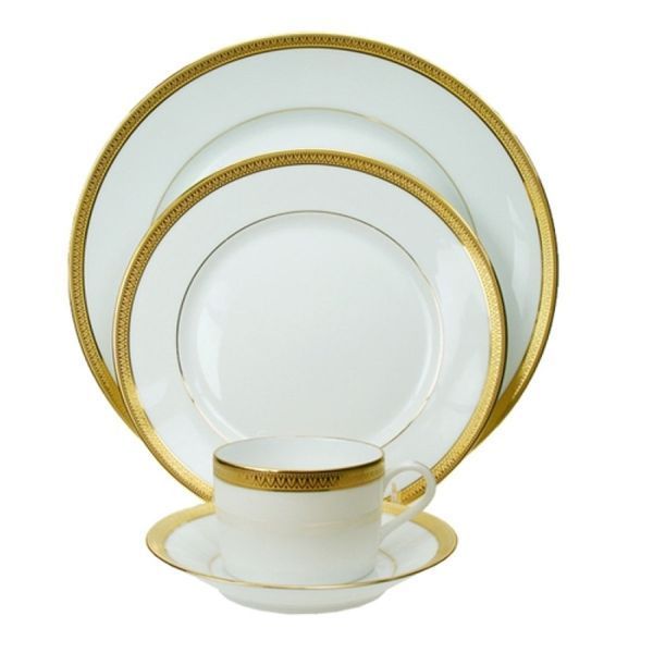 "Dinner plate with gilding "Malmaison" CHRISTOFLE_7646115 photo