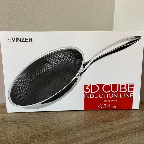 Сковорідка &Oslash; 24 cм Vinzer 3D Cube Induction кругла Vinzer50401 фото
