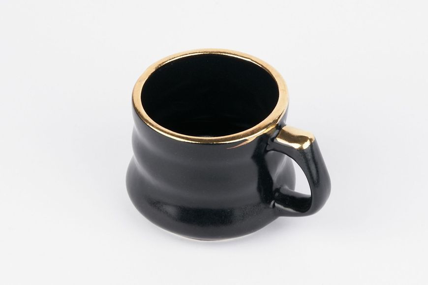 DCeramics 260 ml black matte mug with gold. DCeramics1015 photo