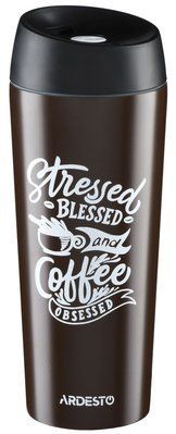 Термочашка Ardesto Coffee time Cup 0,45 л нержавіюча сталь, коричневий ArdestoAR2645DBB фото