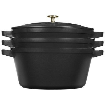 Staub Stackable 4-piece cookware set, black. LEGOURMET14552623 photo