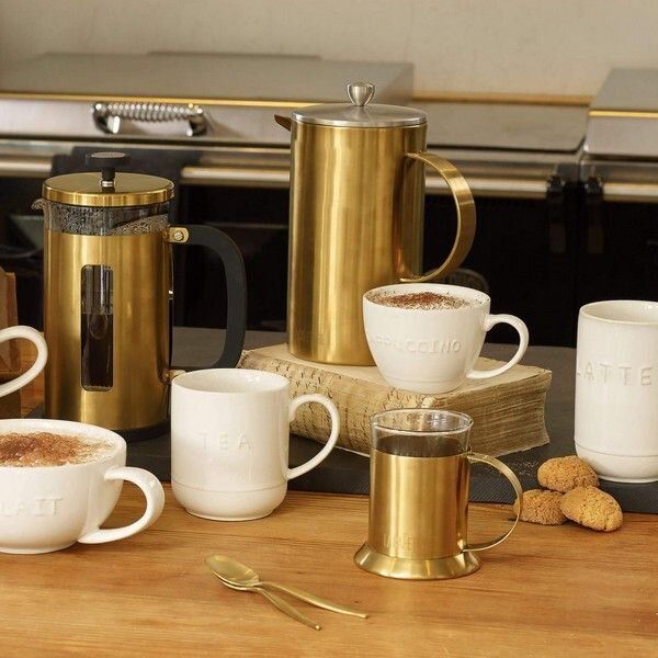 Чашка (термо, 2шт.) La Cafetiere НАБОР ИЗ 2 СТЕКЛЯННЫХ ЧАШЕК С ЗОЛОТЫМ ПОКРЫТИЕМ в коробке, 200 мл. (5201339-CRT) La Cafetiere5201339-CRT фото