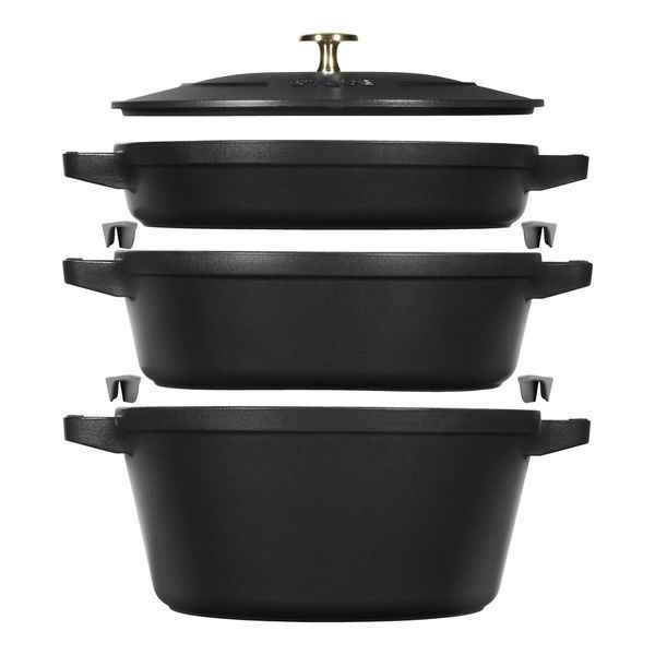Набір посуду Staub Stackable 4 предмети чорний LEGOURMET14552623 фото