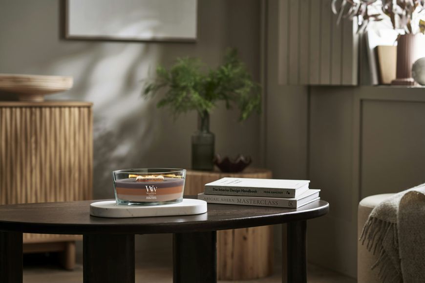 Ароматична свічка з тришаровим ароматом Woodwick Ellipse Trilogy Radiant Cashmere 453 г Woodwick_2674286E фото