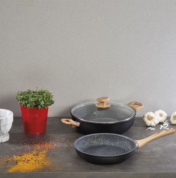4.1 liter Barazzoni Granitica Extra Induction Eco Legno low pot with lid. Barazzoni85510402825 photo