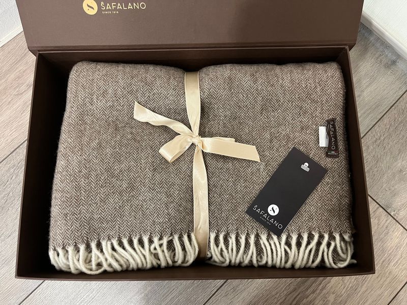 Плед Safalano 50% кашемір 50% вовна Кальдо Темний luli21116244 фото