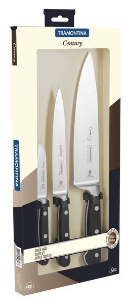 Tramontina Century 3-piece black knife set Tramontina24099/037 photo
