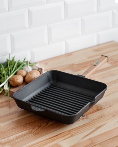 Сковорідка-гриль Brizoll Optima 26x26 чавунна BrizollO262650G-P фото