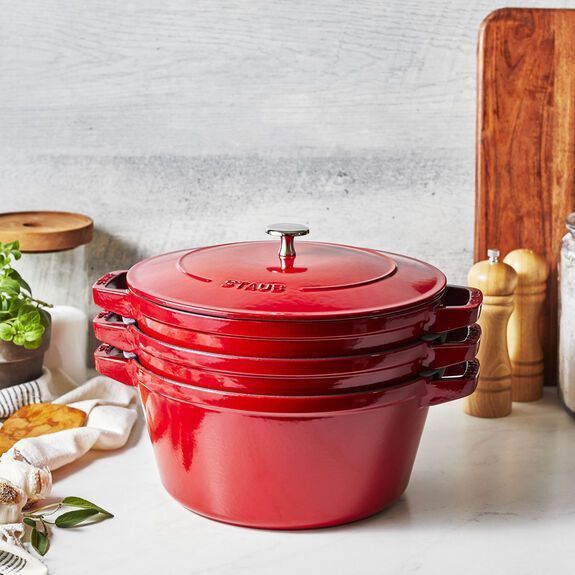 Staub Stackable 4-piece cookware set, red LEGOURMET14552606 photo