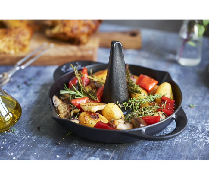 Форма для запекания курицы и хлеба Staub Cast Iron 22 см черная Staub1200023 фото