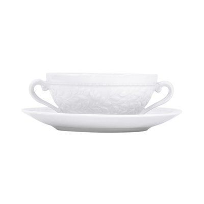 Soup/broth plate with saucer "Louvre White" BERNARDAUD_0542/77 photo