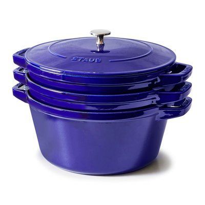 Staub Stackable 4-piece Cookware Set, blue LEGOURMET14552691 photo