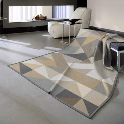 Хлопковый плед Biederlack Italian Collection бежевый/cерый 150x200 см 799661 фото