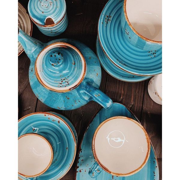 Set of 6 saucers By Bone Harmony Infinity 12 cm. By BoneHA-IN-ZT-01-KT photo