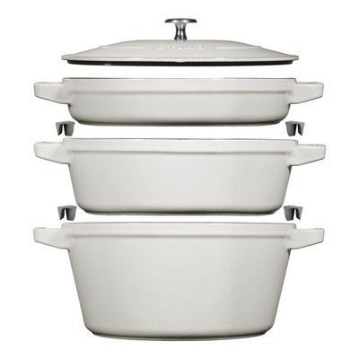 Staub Stackable 4-piece white cookware set LEGOURMET14552618 photo