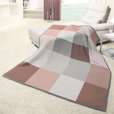 Хлопковый плед Biederlack Italian Collection кофе/серый/персиковый 150x200 см 799593 фото
