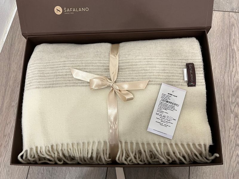 Плед Safalano Freya 140x200 см, 50% кашемір, 50% вовна, сірий luli51970458 фото