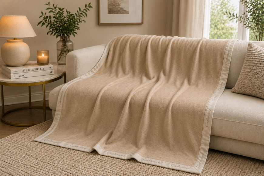 Kashmere plaid Co.bi Jenny Tortora / Greggio, 110x150см, Gray-beige CO.BI5000100 photo