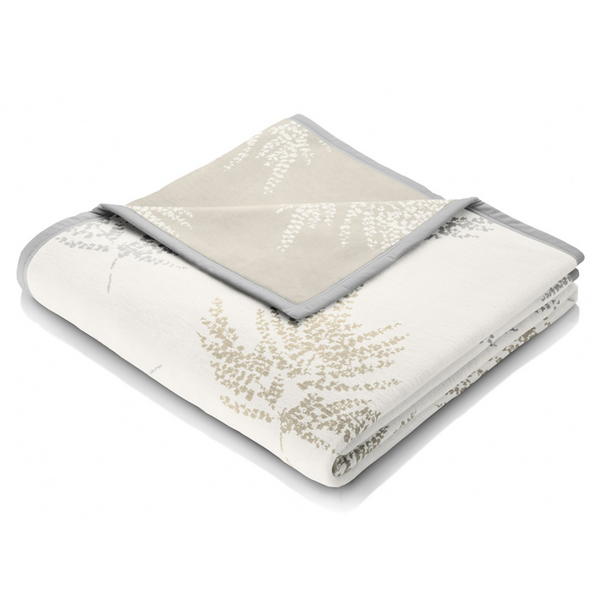 Хлопковый плед Biederlack Italian Collection молочный/cерый 150x200 см 799654 фото