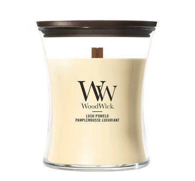 Aromatic candle with grapefruit scent Woodwick Medium Lush Pomelo 275 g Woodwick_2674582E photo