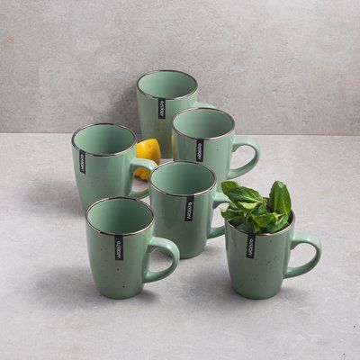 Набір із 6 чашок Ardesto Bagheria Pastel green 360 мл ArdestoAR2936GGC фото