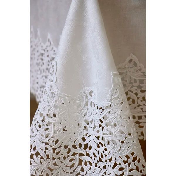 Tablecloth with snow-white lace "Gala" WEISSFEE_1829298 20 photo
