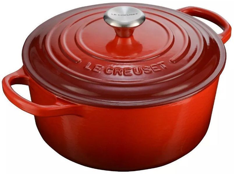 Чавунна каструля Le Creuset Signature 22 см 3,3 л з кришкою, емальована, червона (Cherry Red) Le Creuset21177220602430 фото
