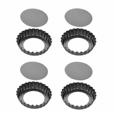 Set of 4 Tescoma Delicia 10 cm baking forms with removable bottom. Tescoma623111 photo