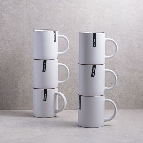 Set of 6 Ardesto Lucca Winter white 360 ml cups. ArdestoAR2930WMC photo
