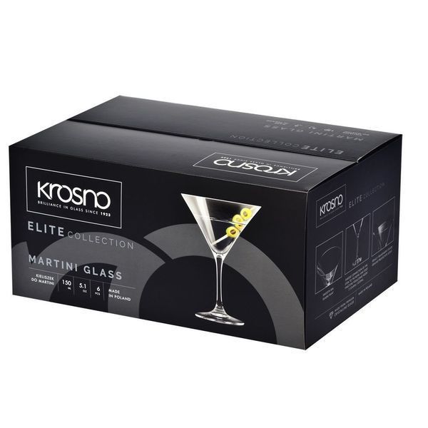 Набор из 6 бокалов для мартини 150 мл Krosno Elite Krosno5900345786230 фото