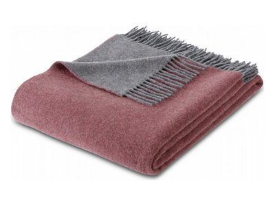 Плед Biederlack Cashmere-Plaid 490 GR Рожевий-Сірий 130x170 см luli732903 фото
