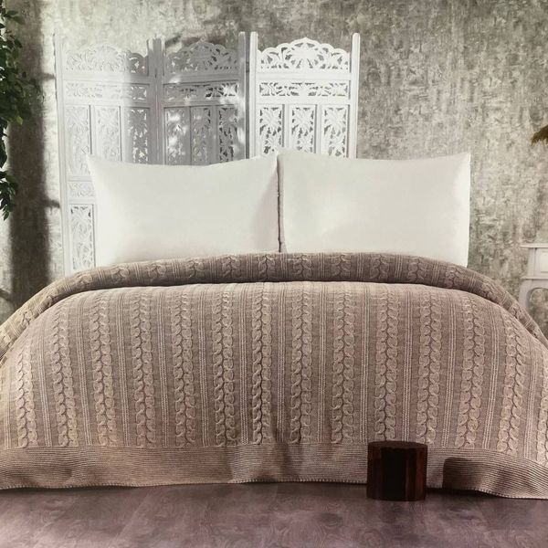 Diamond Fiore Throw and Pillowcase Set, Cream, 220x240 cm, Euro Maxi, 50x70 cm diamond-fiore-krem photo