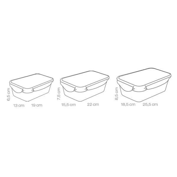 FRESHBOX container set of 3, 1,0, 1,5, 2,5 L, rectangular Tescoma892092 photo