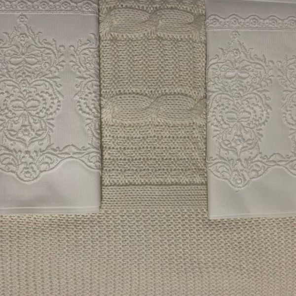 Diamond Fiore Throw and Pillowcase Set, Cream, 220x240 cm, Euro Maxi, 50x70 cm diamond-fiore-krem photo