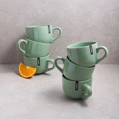 Набір із 6 чашок Ardesto Bagheria Pastel green 480 мл ArdestoAR2948GGC фото