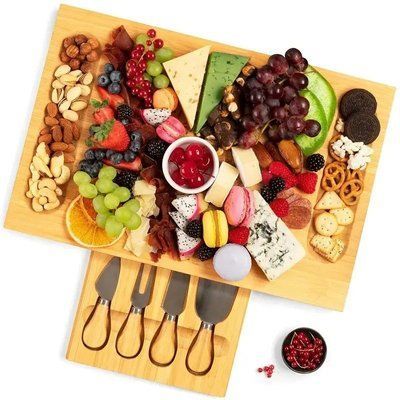 Bamboo cheese board with a set of knives 83090001 photo