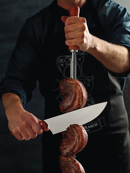 Meat knife 20.3 cm Tramontina Barbecue Polywood wide blade. Tramontina21191/178 photo