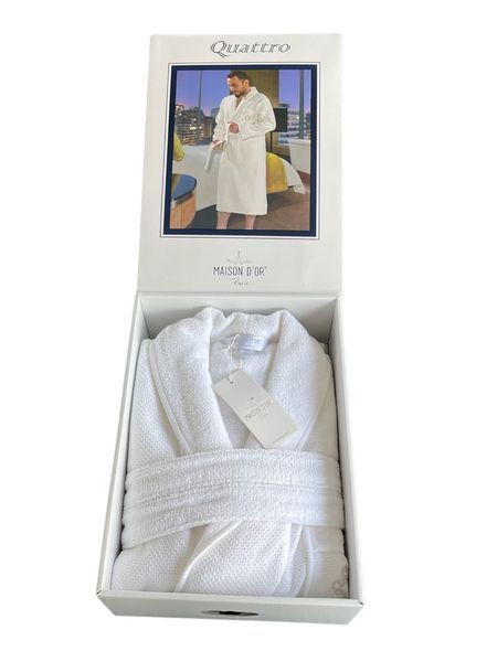 Чоловічий махровий халат Maison D'or Quattro White quattro-white-l фото