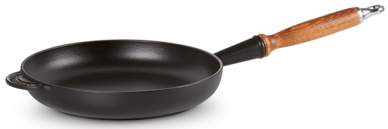 Сковорода Le Creuset Satin black 24 см чугунная черная деревянная ручка Le Creuset20058240000460 фото