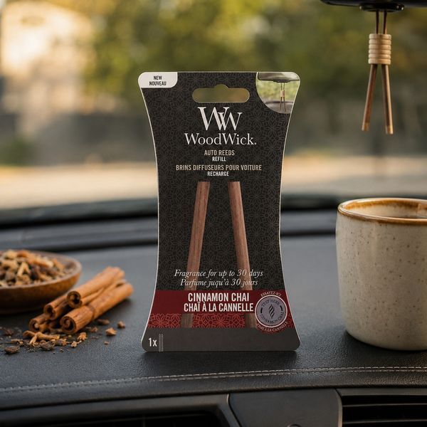 Car air freshener, refillable cartridge, Woodwick, Cinnamon Chai Woodwick_1657107E photo