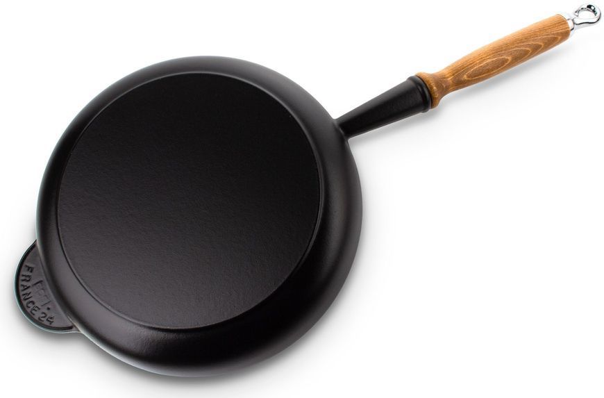 Сковорода Le Creuset Satin black 24 см чугунная черная деревянная ручка Le Creuset20058240000460 фото