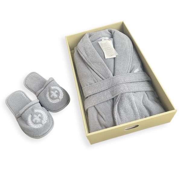 Maison D'or Seymour men's bathrobe (set with slippers) seymour-grey-l photo