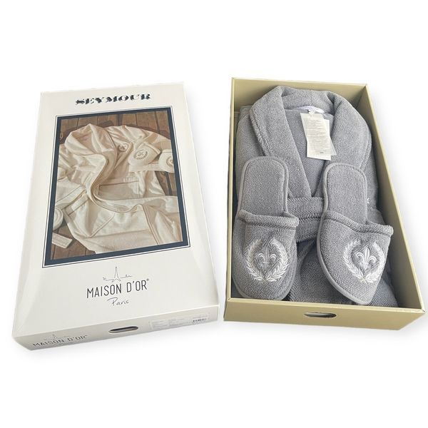 Maison D'or Seymour men's bathrobe (set with slippers) seymour-grey-l photo