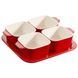 Set of 4 individual baking dishes with a red Staub stand. Staub40511-119-0 photo 1