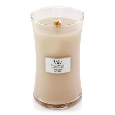 Aromatic candle with candied orange scent Woodwick Large White Honey 609 g Woodwick_93026E photo